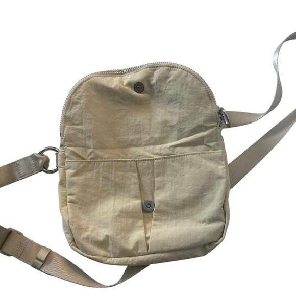 Small Beige Crossbody Bag With Adjustable Strap & Zip Pocket - Picture 6 of 8